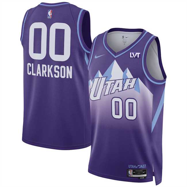 Men%27s Utah Jazz #00 Jordan Clarkson Purple 2024-25 City Edition Stitched Jersey Dzhi->toronto raptors->NBA Jersey